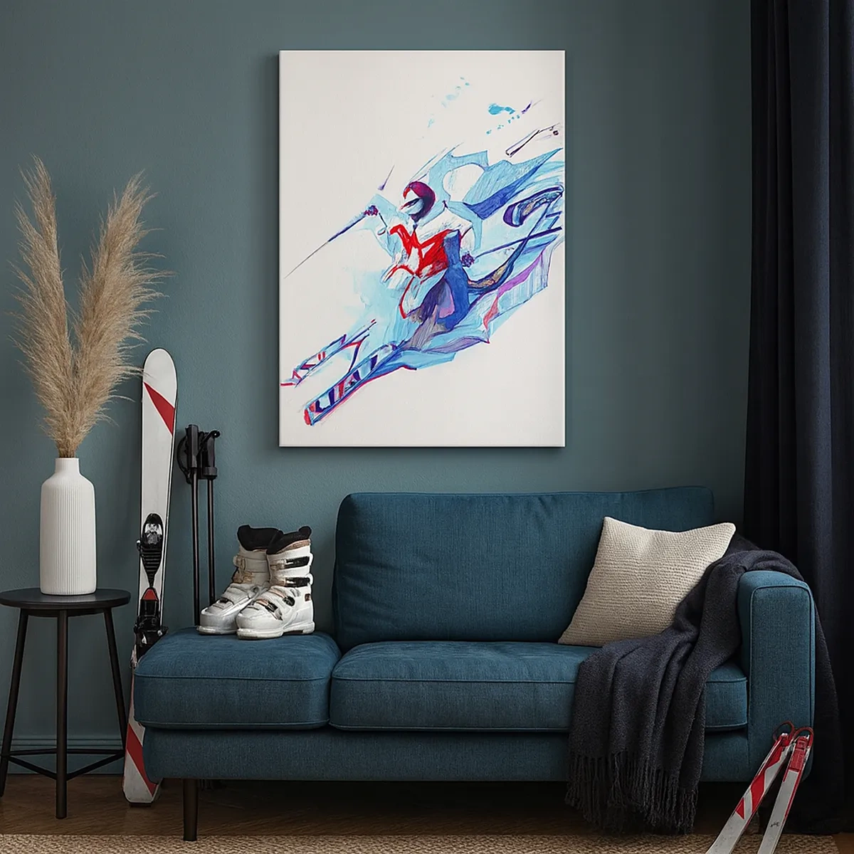 Canvastavla - Bild på duk - Galet slalomlopp mot glädjen - 50x70 cm