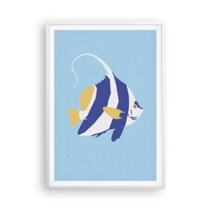 Affisch i vit ram - Miss av tropiska vatten - 70x100 cm