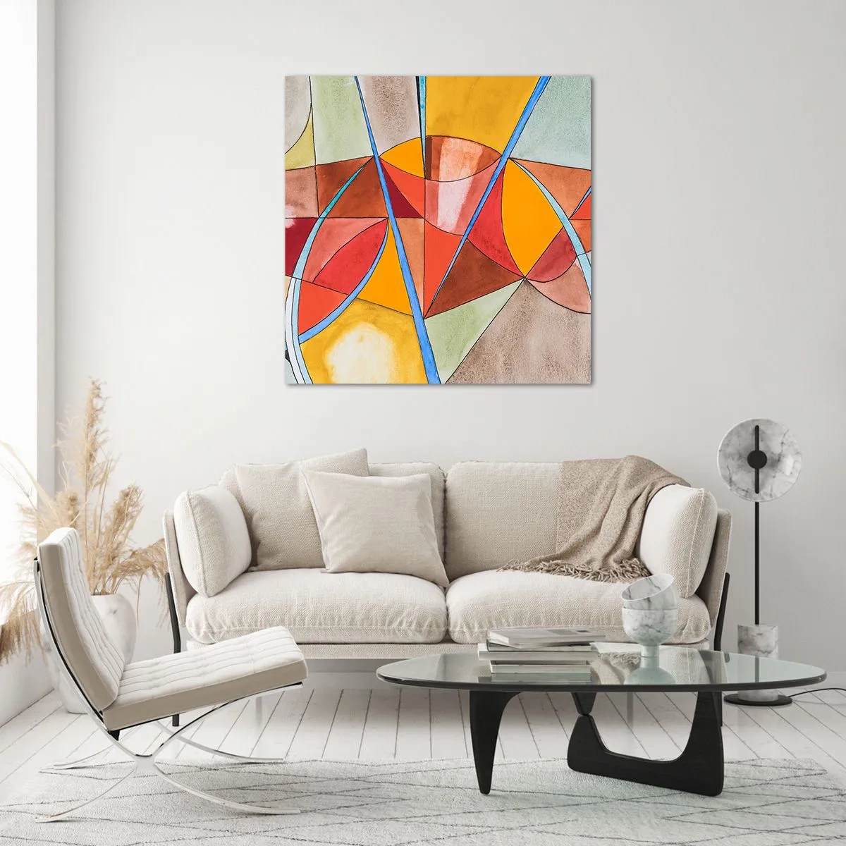 Glastavla - Bild på glas - Karusell, drömmarnas karusell - 50x50 cm