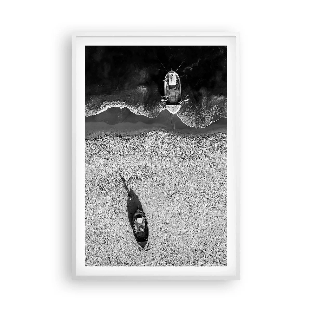 Affisch i vit ram - Fortfarande på stranden... - 61x91 cm