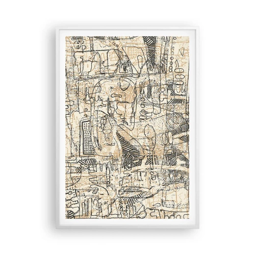 Affisch i vit ram - Väntar på avkodning - 70x100 cm