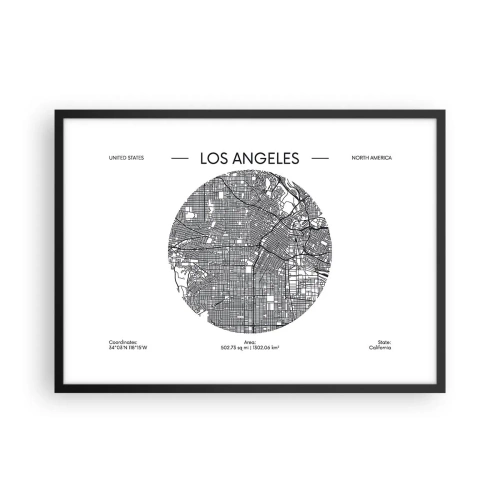 Affisch i svart ram - Los Angeles anatomi - 70x50 cm