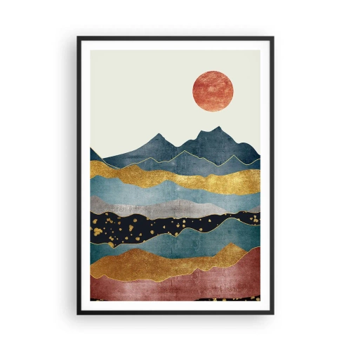 Affisch i svart ram - Världens tvärsektion - 70x100 cm