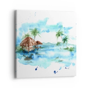 Canvastavla - Bild på duk - Någonstans i Stilla havet - 30x30 cm