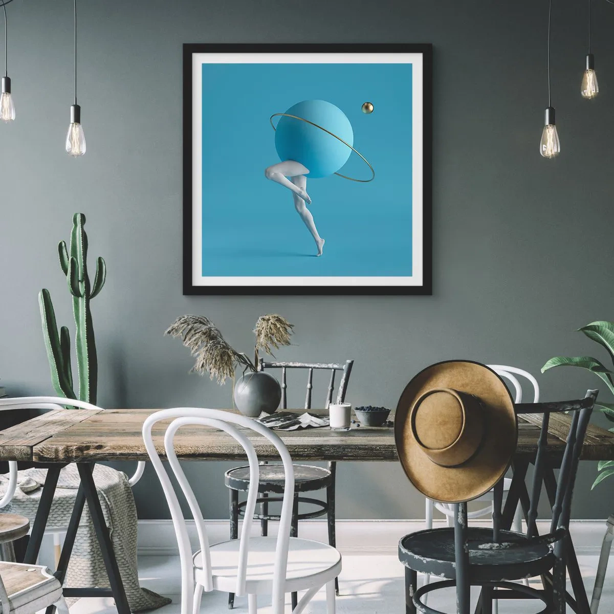 Affisch i svart ram - Och planeterna blir galna - 30x30 cm