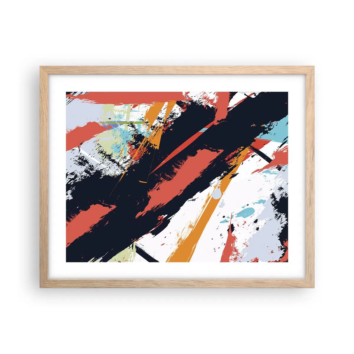 Affisch i ram av ljusek - Dynamisk komposition - 50x40 cm
