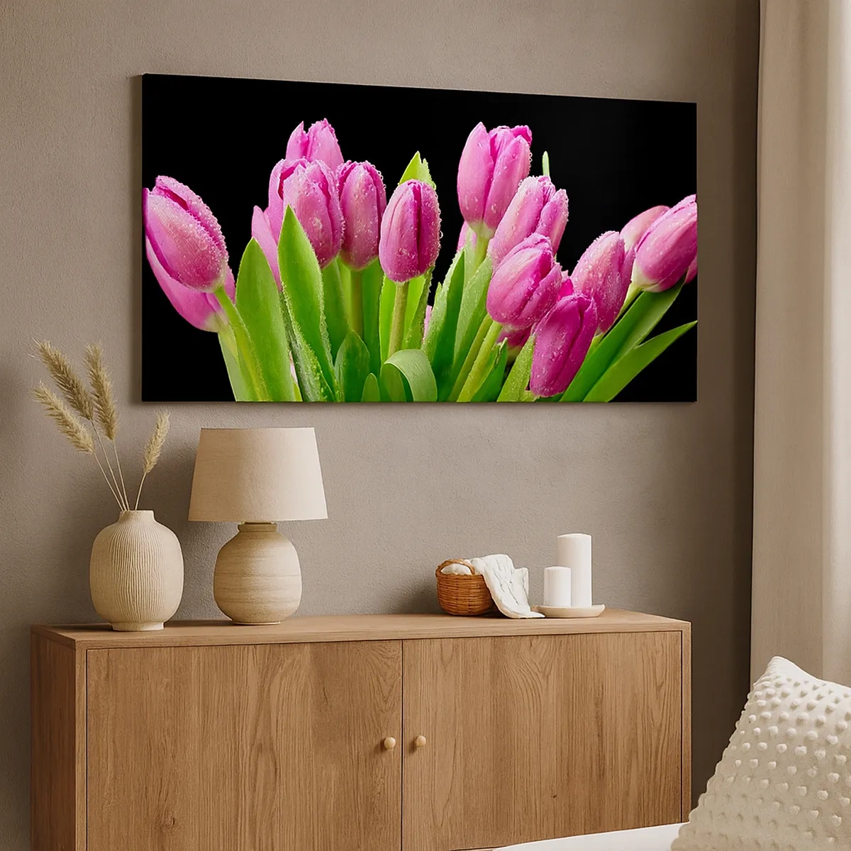 Canvastavla - Bild på duk - Vårens lila glädje - 30x30 cm