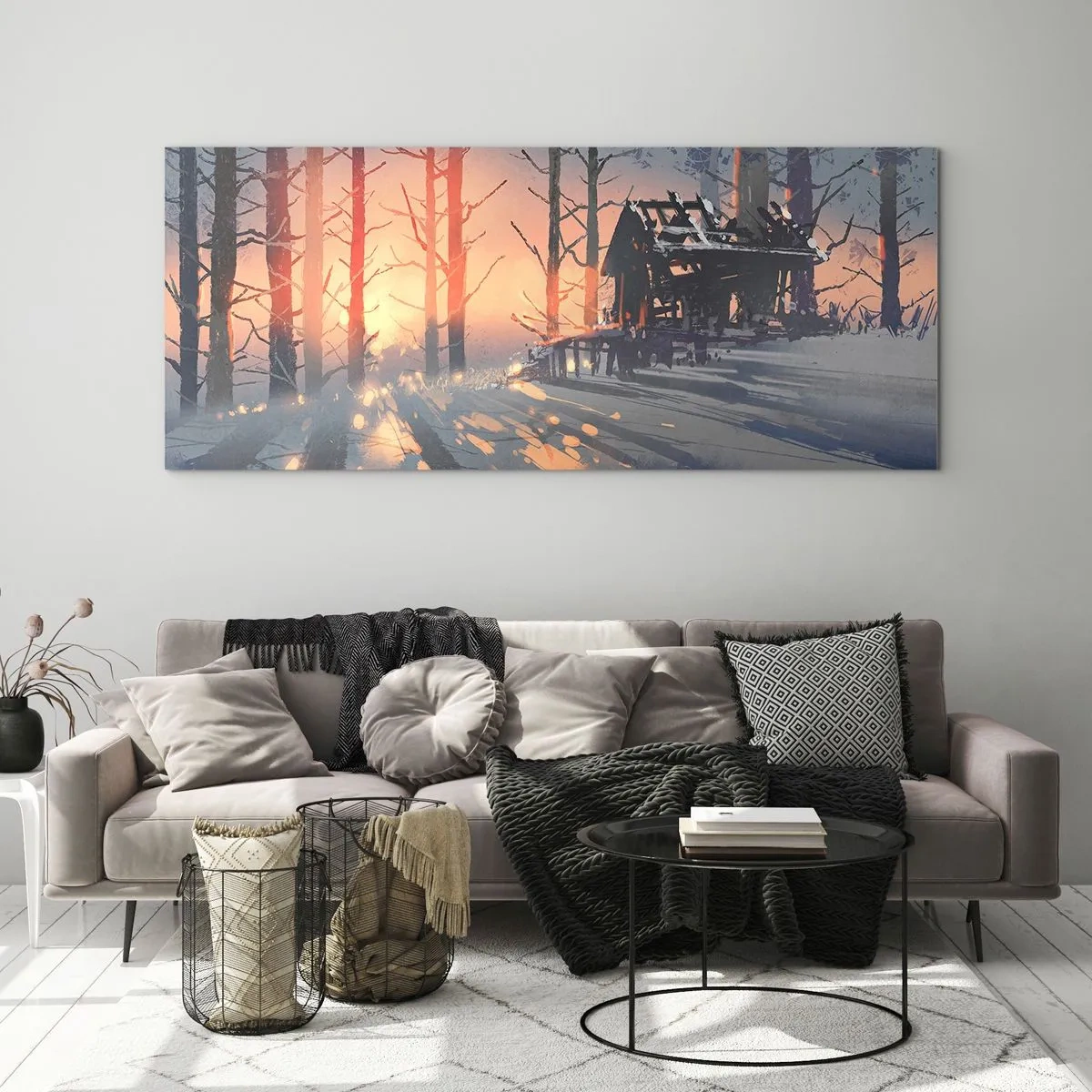 Glastavla - Bild på glas - det är bara solen som tittar in här - 140x50 cm