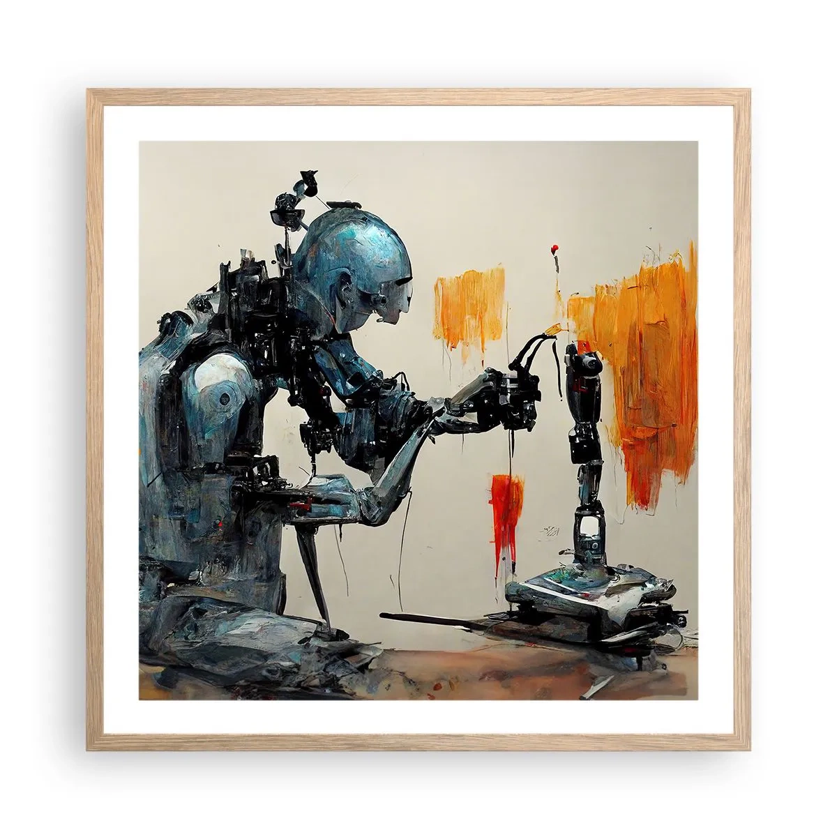 Affisch i ram av ljusek - Kommer i morgon... - 60x60 cm