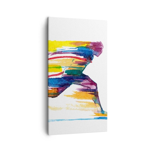 Canvastavla - Bild på duk - Spring genom regnbågen - 45x80 cm
