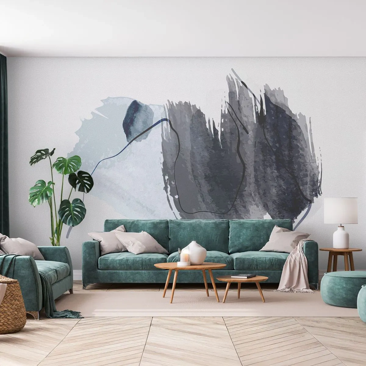 Fototapet Premium Sand - Intensitet och rörelse - Abstraktion, Bit, Målning - 350x256 cm
