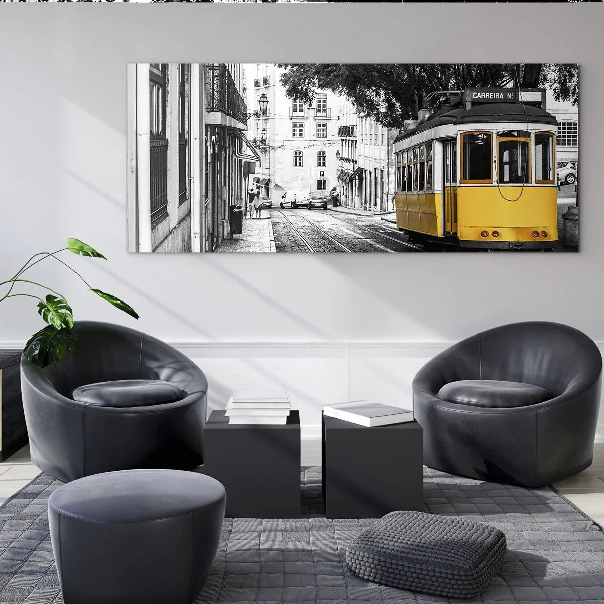 Glastavla - Bild på glas - Och en fado i bakgrunden - 100x40 cm