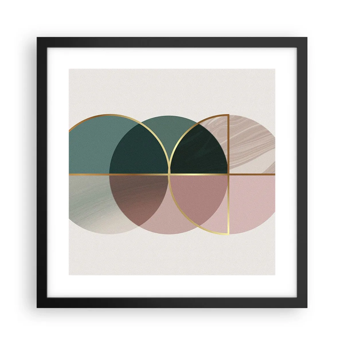 Affisch i svart ram - Hjul efter hjul... - 40x40 cm