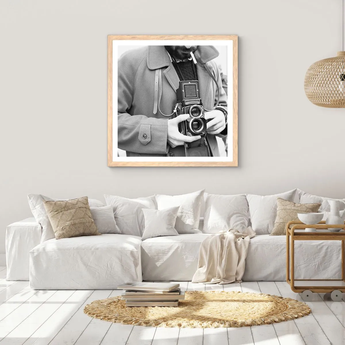 Affisch i ram av ljusek - I retrostil - 40x40 cm