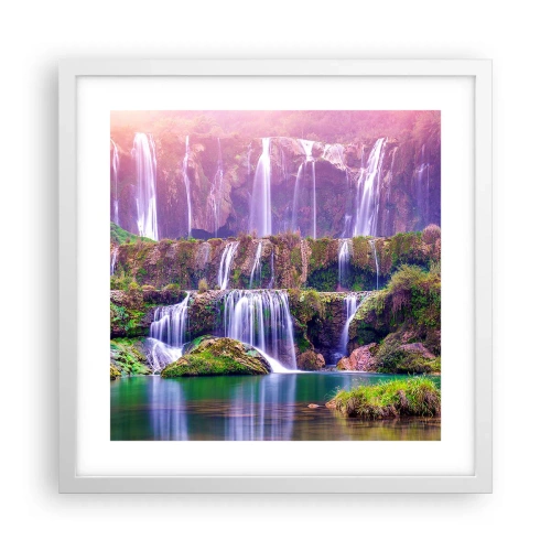 Affisch i vit ram - Trappan till himlen - 40x40 cm