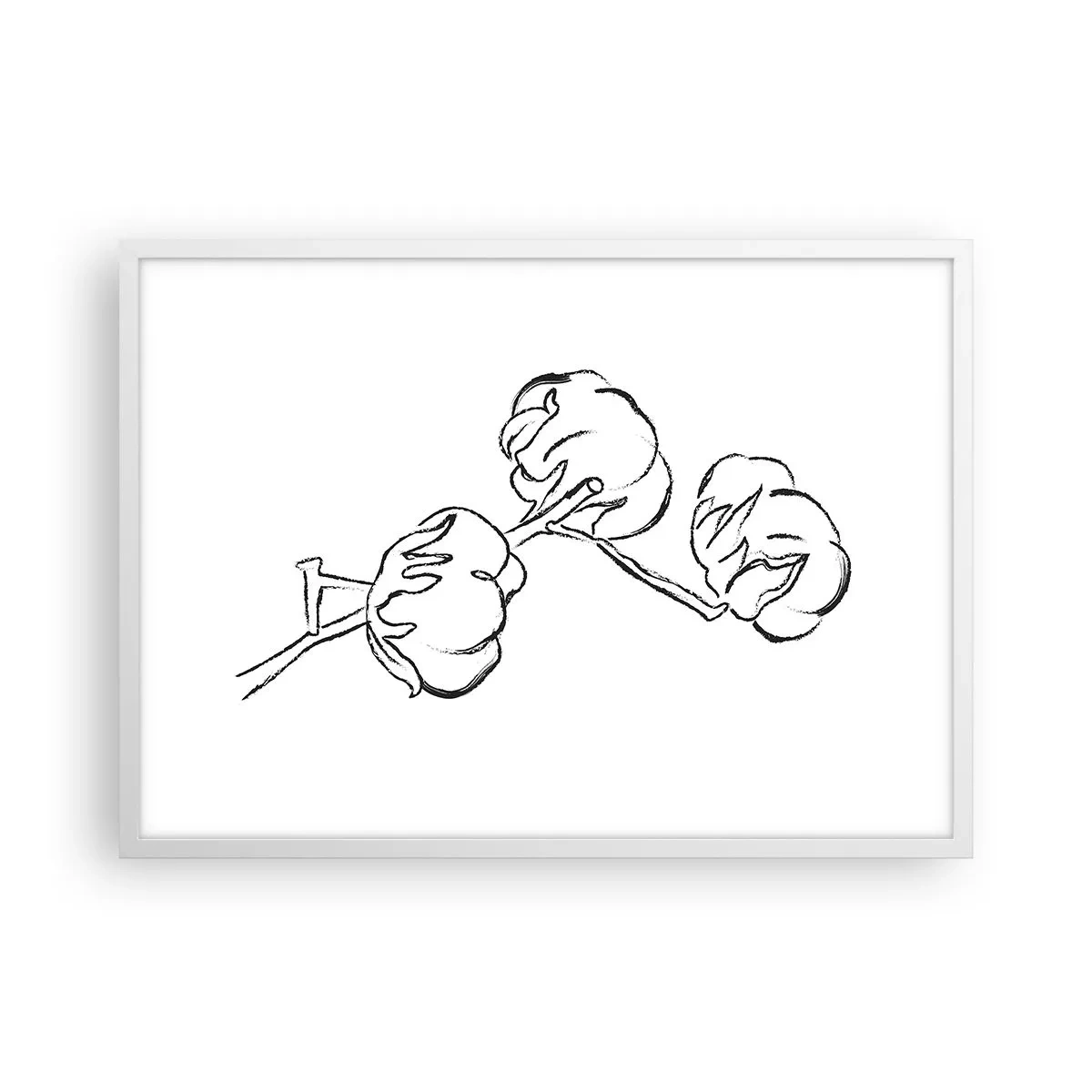 Affisch i vit ram - Bomullsdun - 70x50 cm