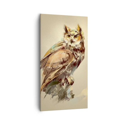 Canvastavla - Bild på duk - Den klokaste ugglan - ekskogen bekräftar - 55x100 cm