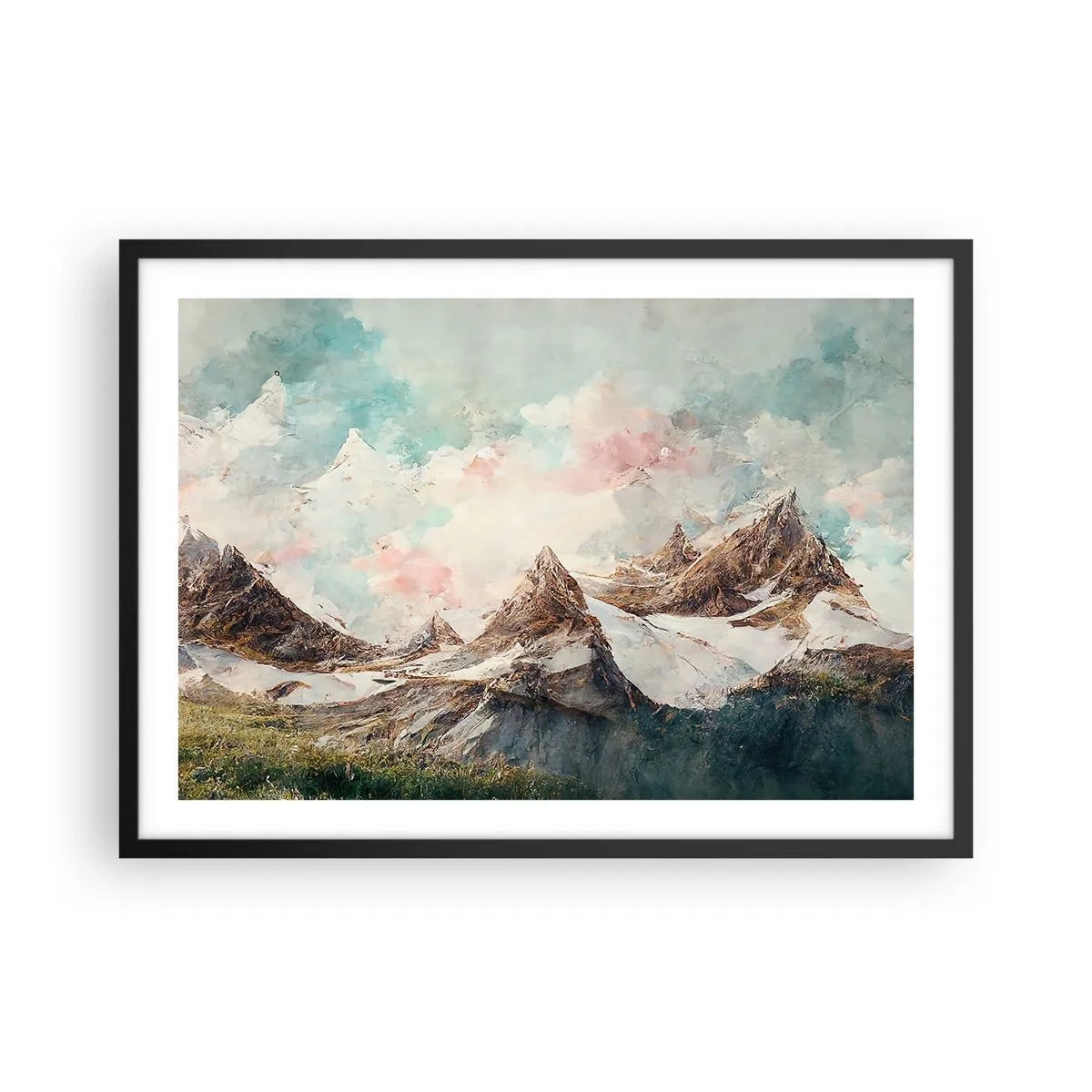 Affisch i svart ram - Steniga blad - 70x50 cm