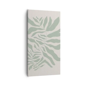 Canvastavla - Bild på duk - Smaragdgrön gren - 55x100 cm