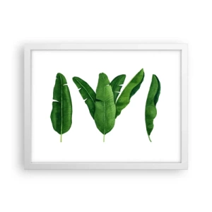 Affisch i vit ram - Grön symmetri - 40x30 cm