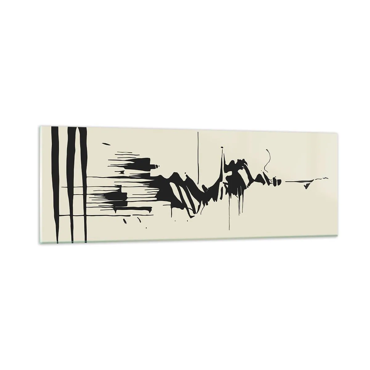 Glastavla - Bild på glas - Skyndsam abstraktion - 90x30 cm