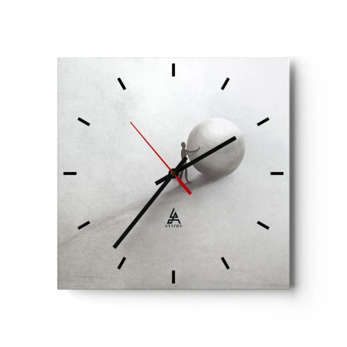 Väggklocka - Klocka på glas - Livets spel - 30x30 cm
