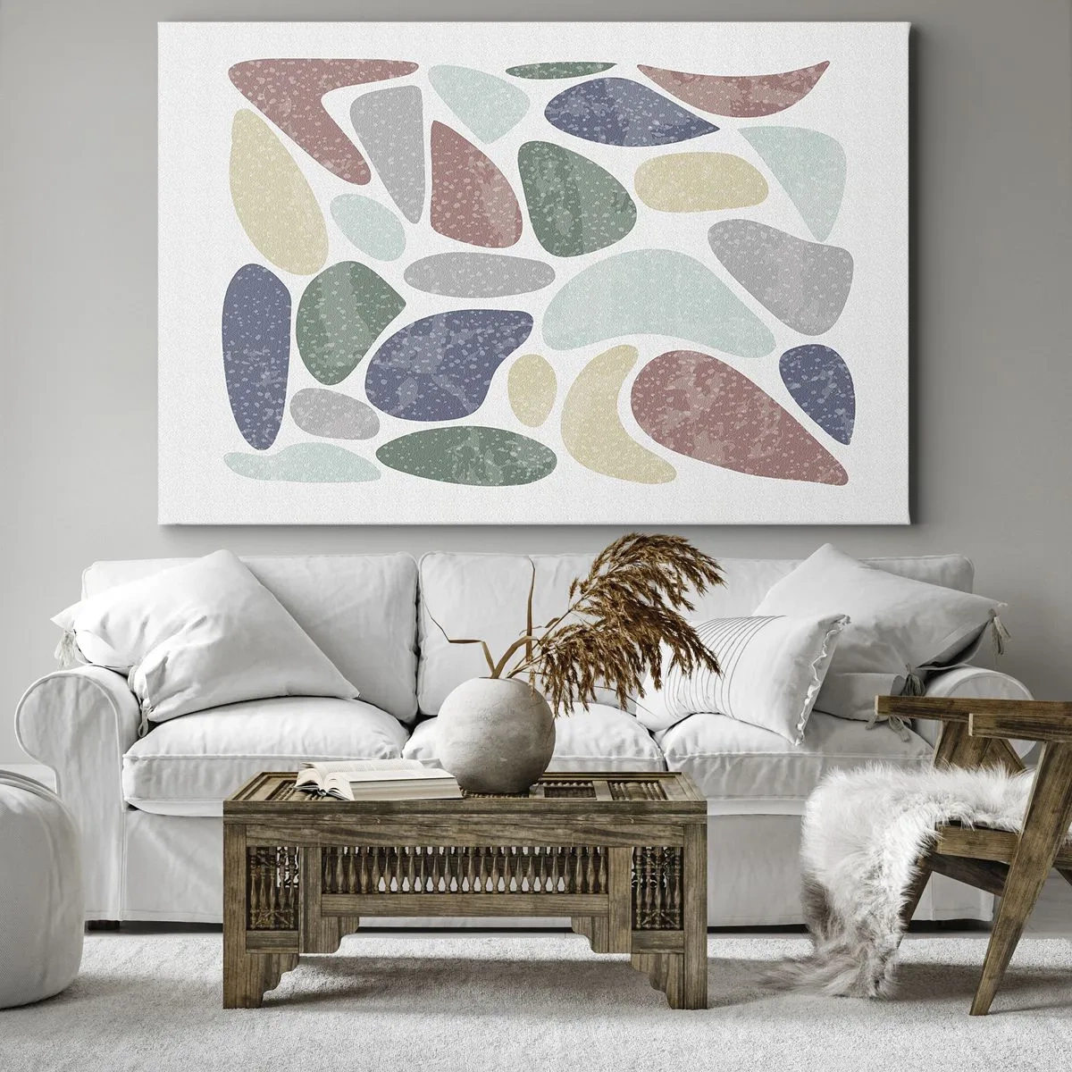 Canvastavla - Bild på duk - Mosaik av pulveriserade färger - 100x70 cm