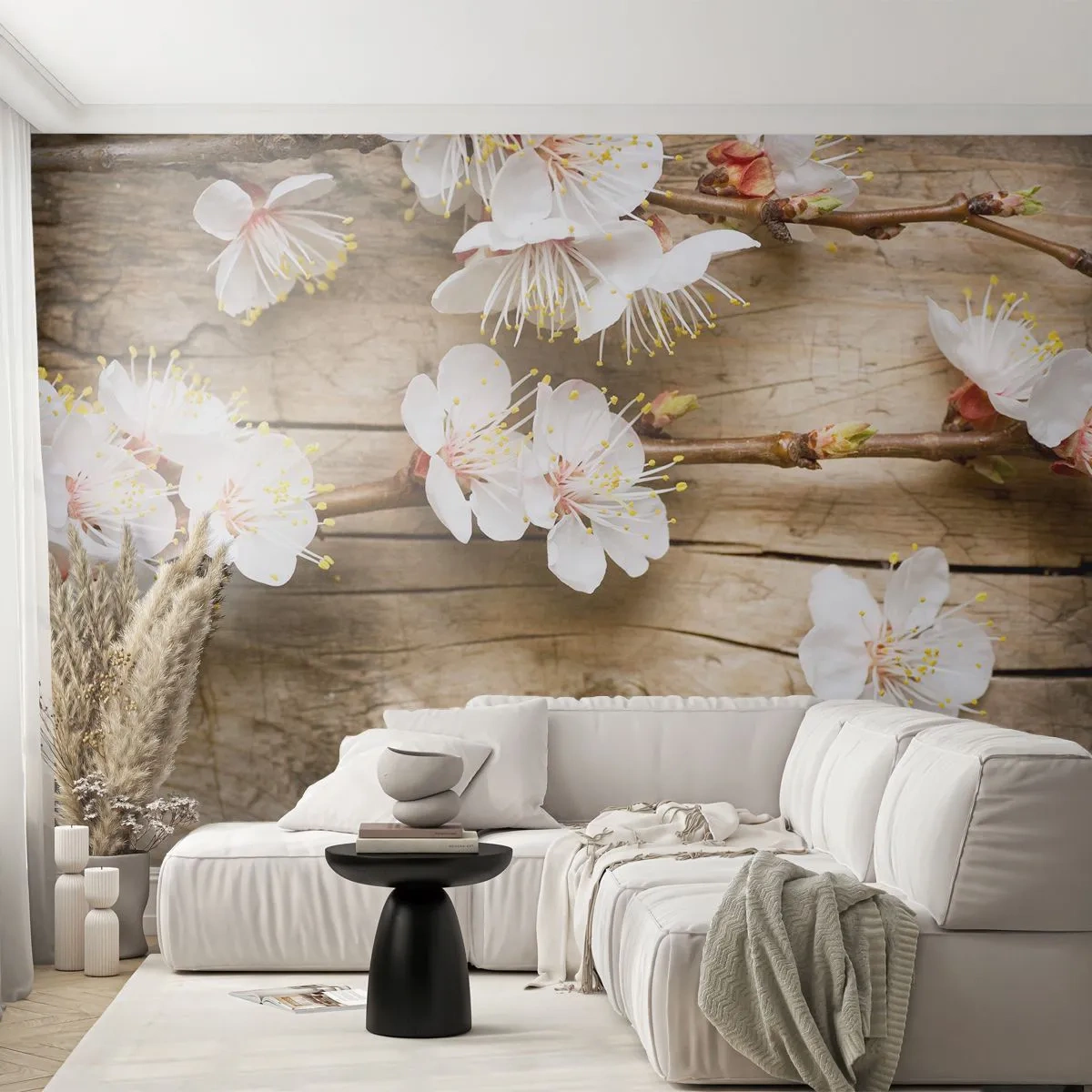 Självhäftande Fototapet Deluxe Sticker - Och så blev det vår - Blommor, Kvist Med Blommor, Natur - 250x175 cm