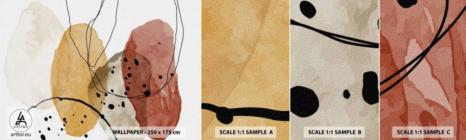 Provbit av självhäftande fototapet Deluxe Sticker - Lätta och transparenta som luften - Abstraktion, Bit, Modern konst - 100x30 cm