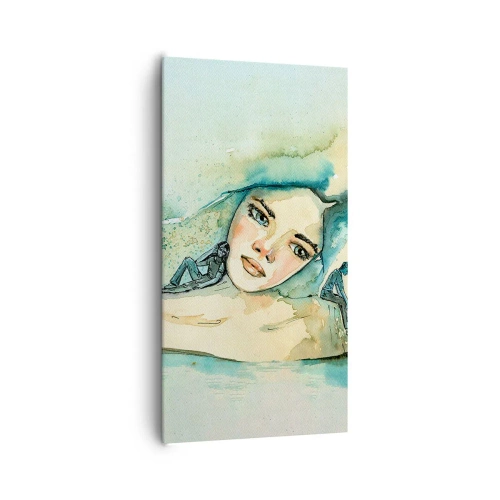 Canvastavla - Bild på duk - Am I blue? - 65x120 cm