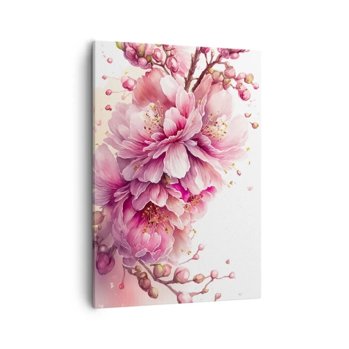 Canvastavla - Bild på duk - Blommande körsbärsblomma - 50x70 cm