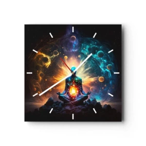 Väggklocka - Klocka på glas - Kosmisk stillhet - 40x40 cm