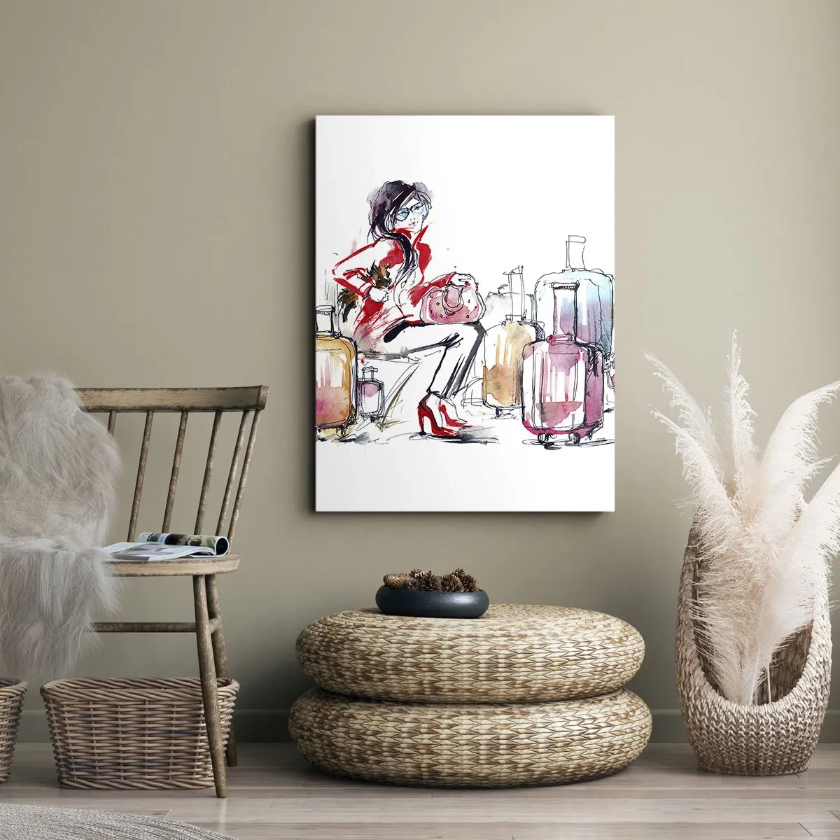 Canvastavla - Bild på duk - Låt oss sätta oss inför resan - 80x120 cm