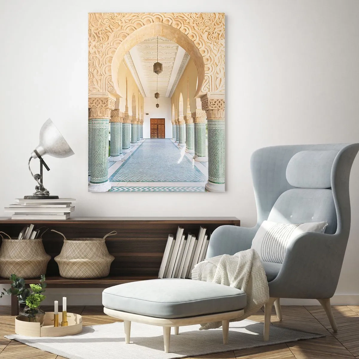 Glastavla - Bild på glas - Från Scheherazades sagor - 70x100 cm