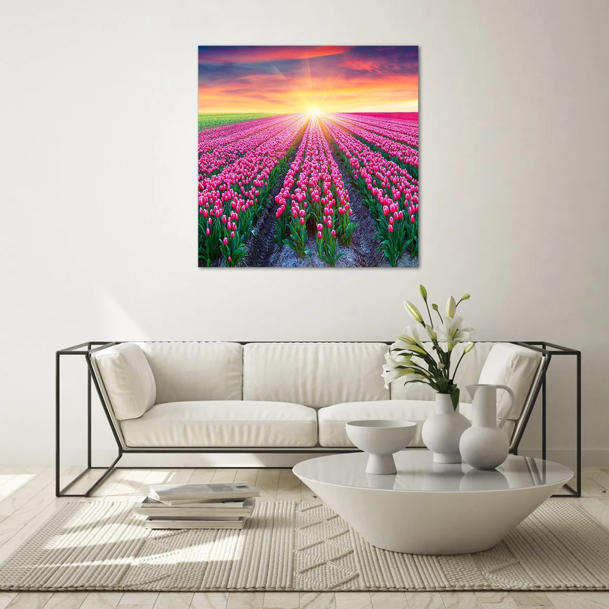 Glastavla - Bild på glas - Skönhetsfarmen - 50x50 cm