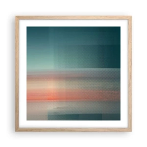 Affisch i ram av ljusek - Abstraktion: ljusvågor - 50x50 cm