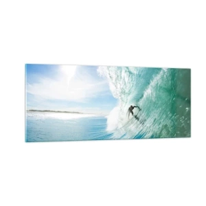 Glastavla - Bild på glas - Alltid på vågen - 100x40 cm