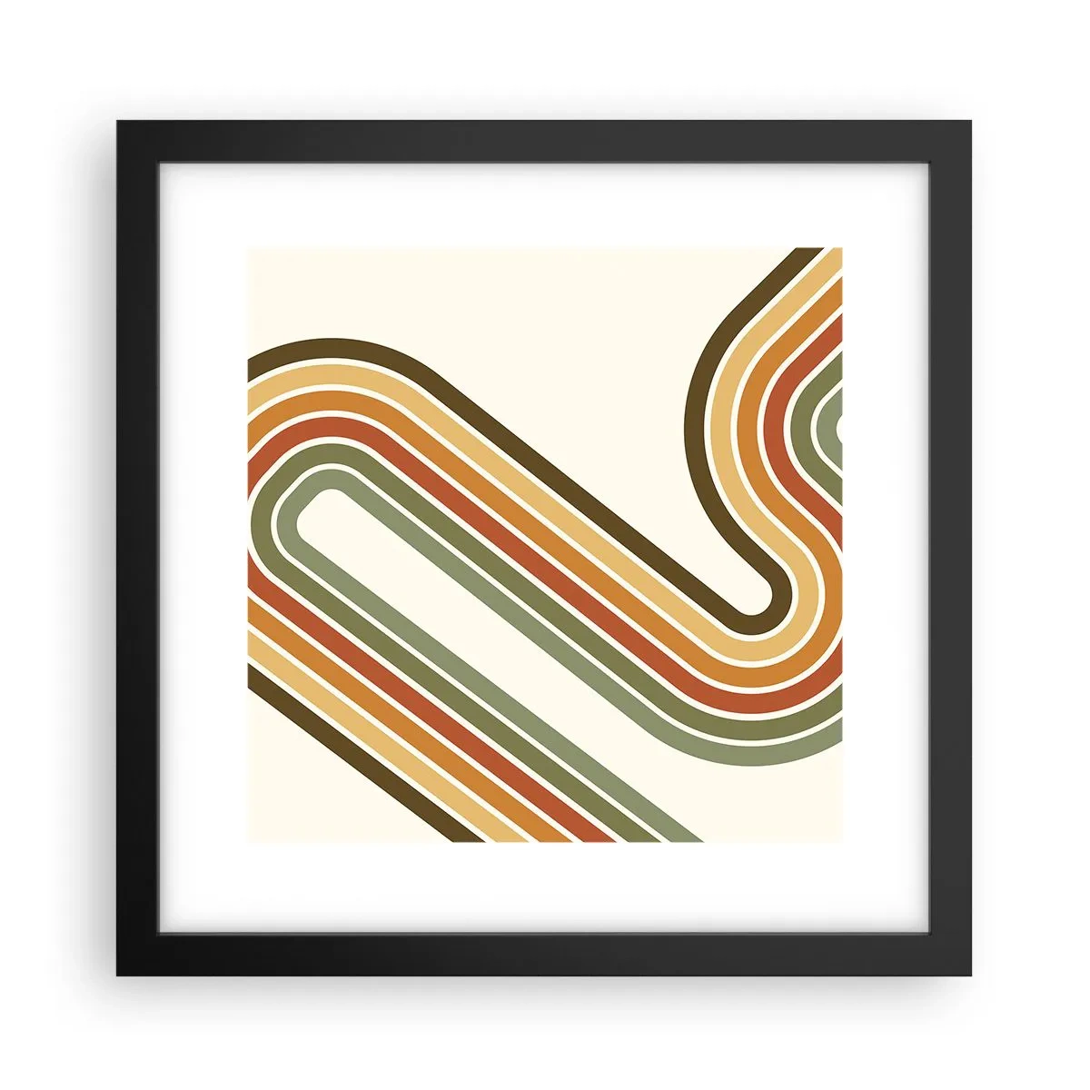 Affisch i svart ram - Zig-zack mot målet - 30x30 cm