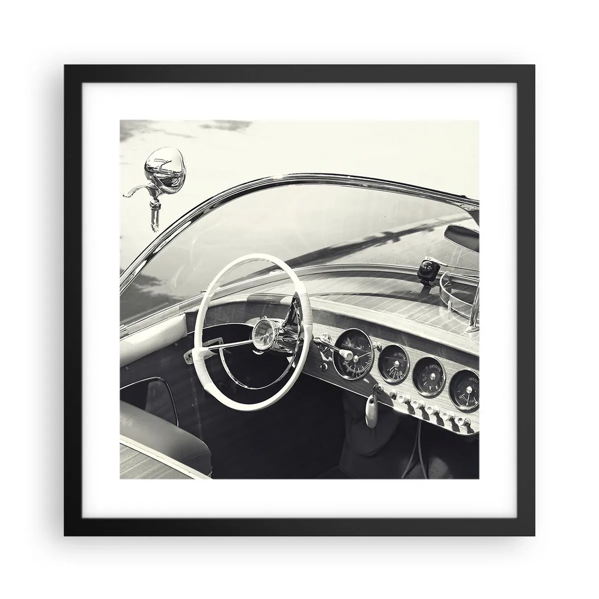 Affisch i svart ram - Väder för de rika - 40x40 cm