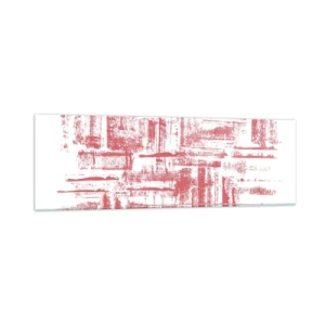 Glastavla - Bild på glas - Röd stad - 160x50 cm