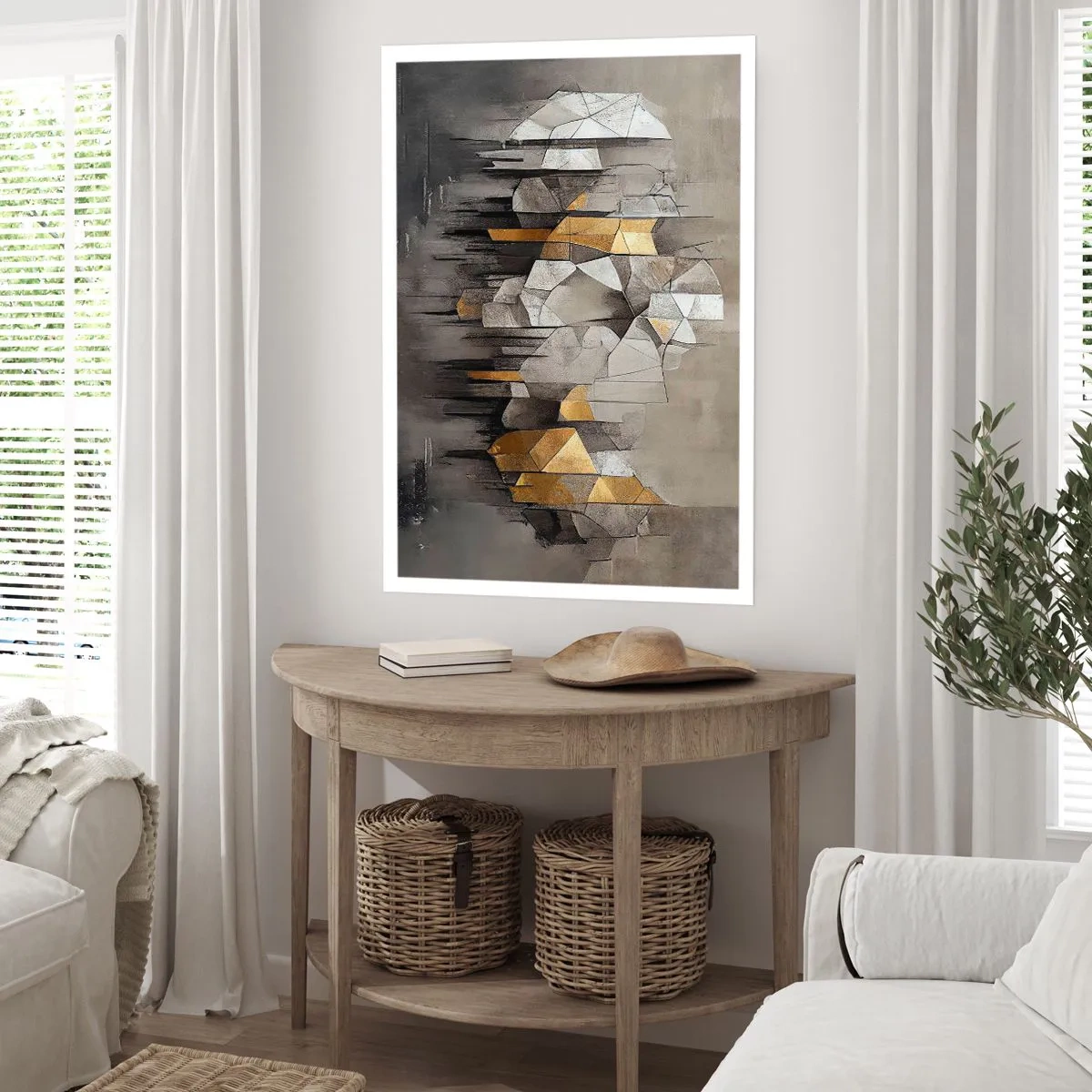 Affisch - Komposition av is och ljus - 40x50 cm
