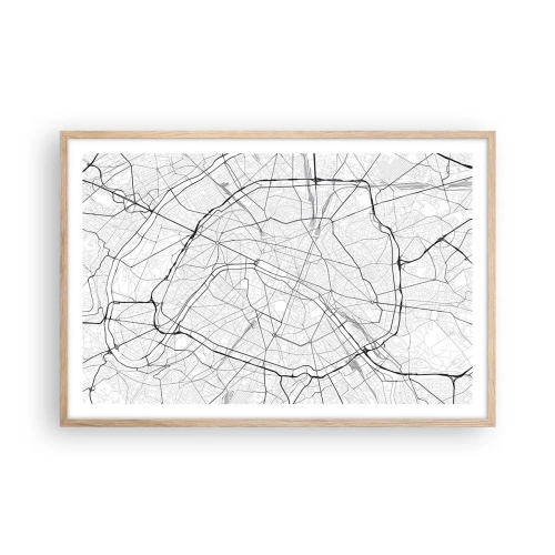 Affisch i ram av ljusek - Paris blomma - 91x61 cm