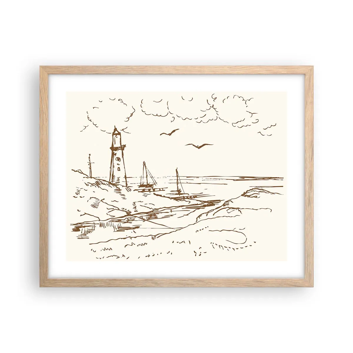 Affisch i ram av ljusek - Sommarminnets kontur - 50x40 cm