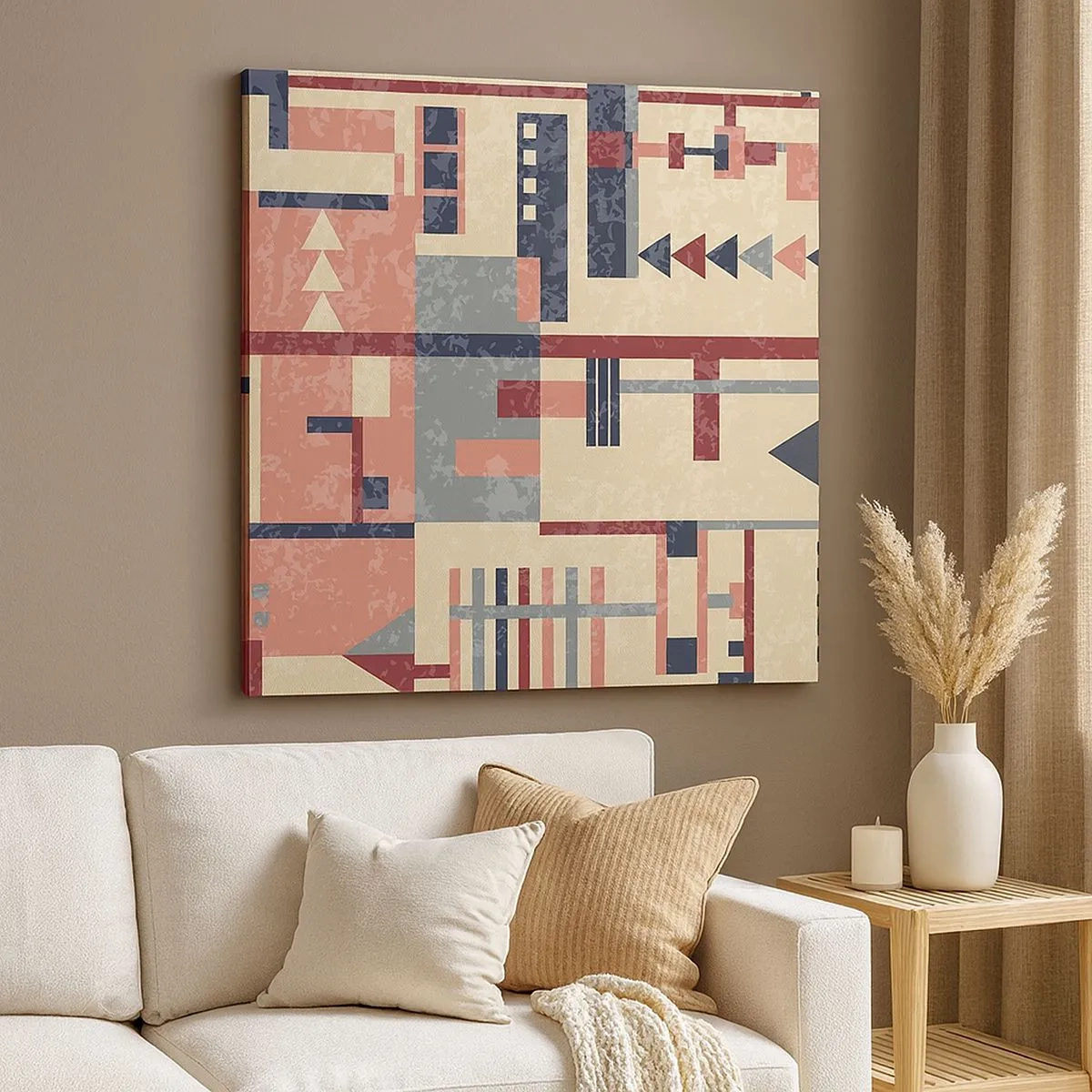 Canvastavla - Bild på duk - Kombination av vertikala och horisontella element - 30x30 cm