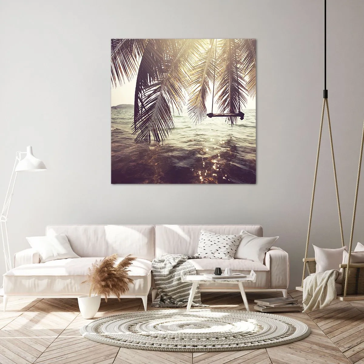 Canvastavla - Bild på duk - Gunga i molnen hur mycket du vill - 50x50 cm