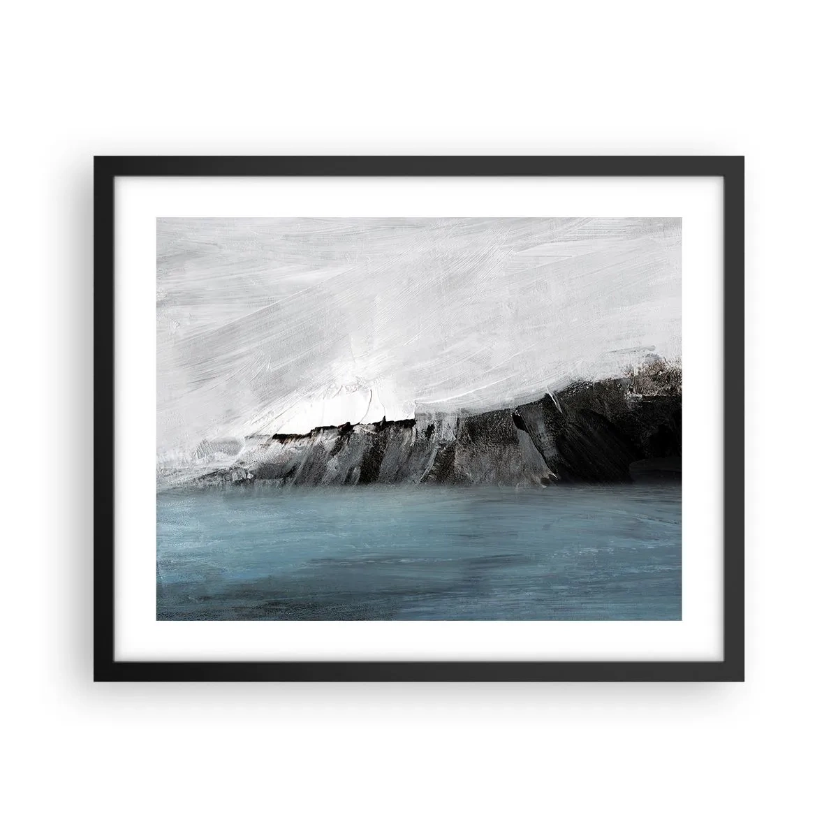 Affisch i svart ram - Vatten - jord: en krock mellan elementen - 50x40 cm