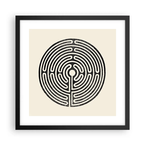 Affisch i svart ram - Mystisk ordning - 40x40 cm