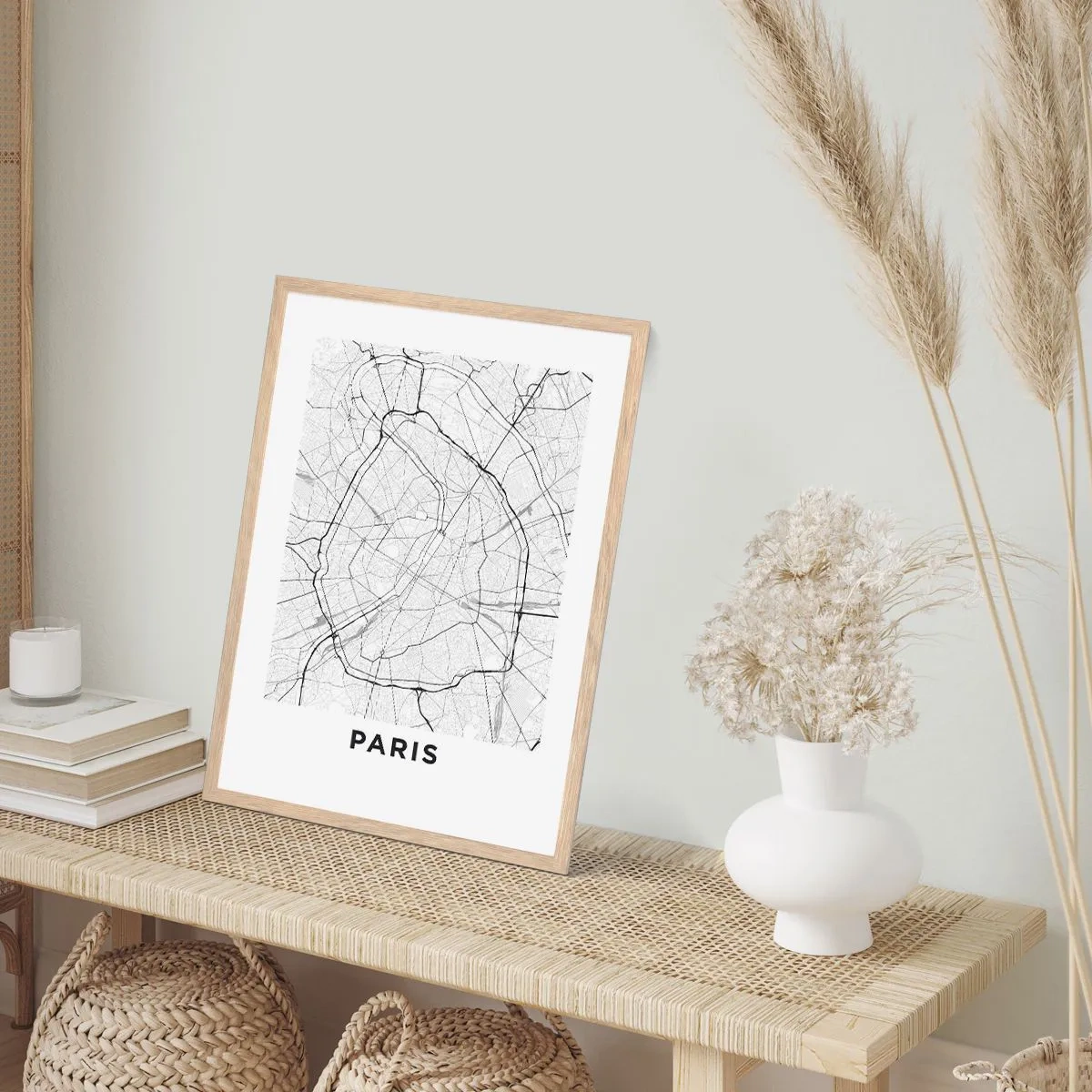 Affisch i ram av ljusek - Paris blomma - 30x40 cm