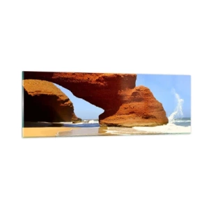 Glastavla - Bild på glas - Vatten och vind i tusentals år - 90x30 cm