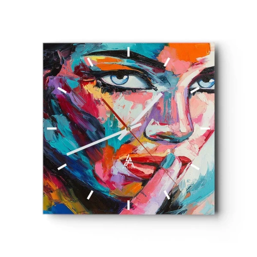 Väggklocka - Klocka på glas - Vår första hemlighet - 30x30 cm